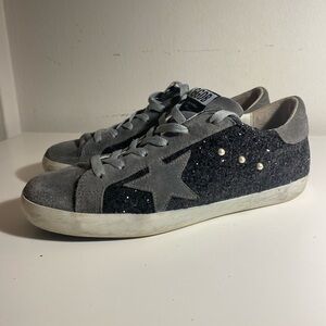 Golden Goose Superstar glitter grey/black sneakers. Size US 11 / EU 41